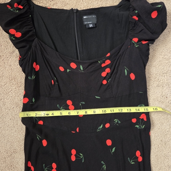 Women's Midi Dress in Black and Cherries Print by ASOS - Picture 12 of 12